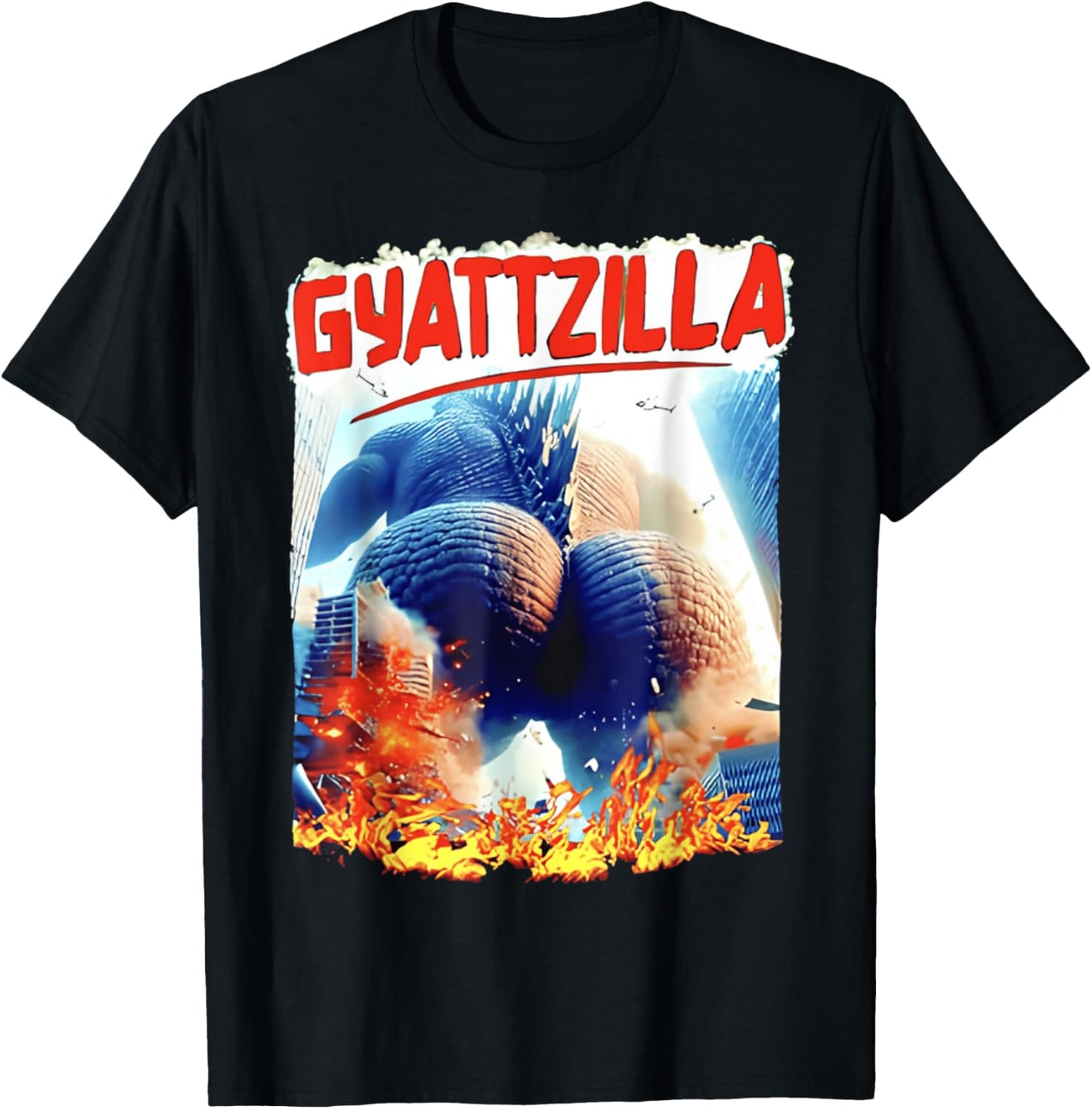 Gyatt Zilla Thic Zilla & Funny Meme Gyatt Zilla Cute T-Shirt - T-Shirt | Black
