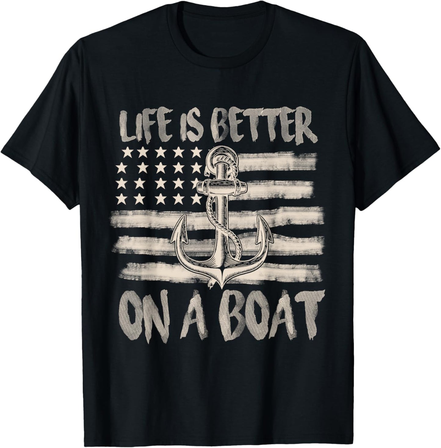 Funny Sailing Boating Sailor Boat Life Is Better On a Boat T-Shirt - T-Shirt | Black