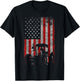 Retro American Flag Tractor Gift Men Women Tractor Farm Small T-Shirt - T-Shirt | Black