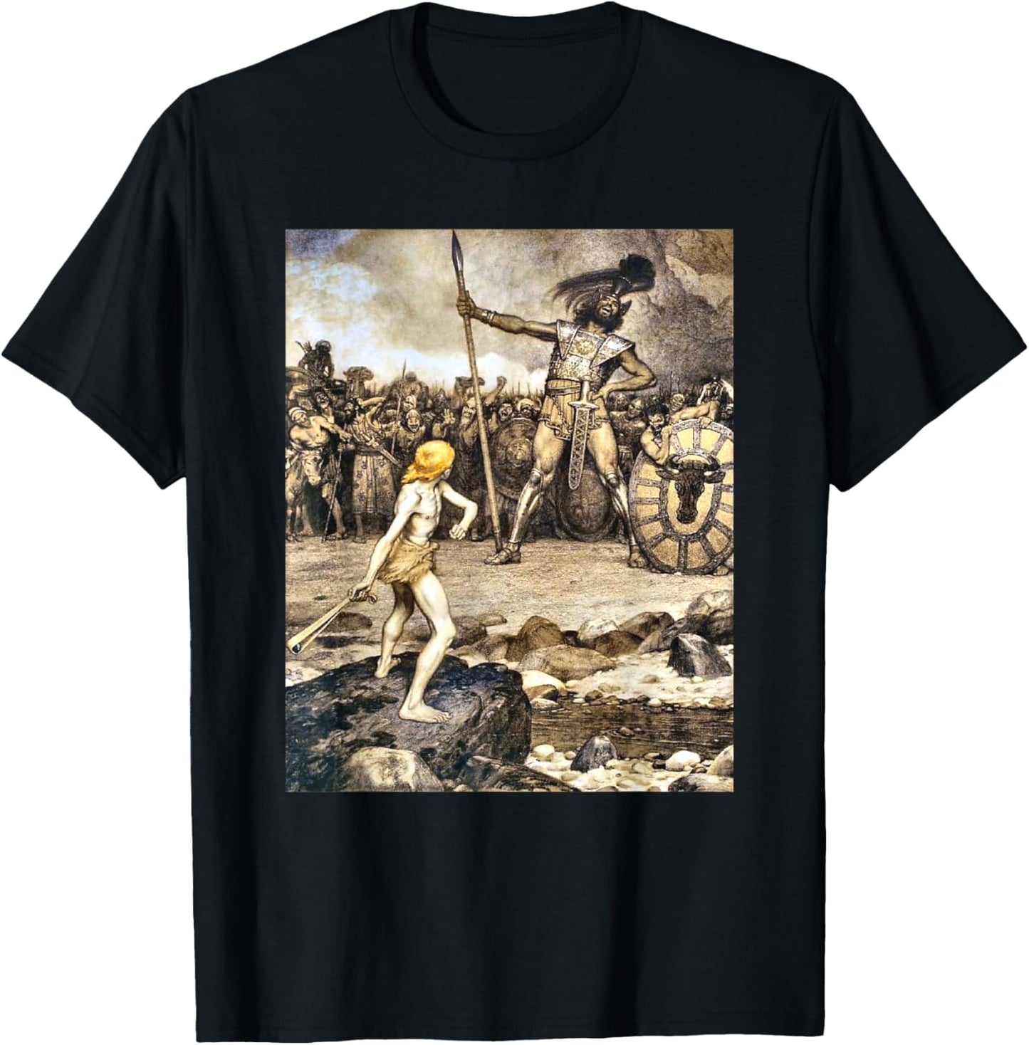David And Goliath , Small, Black T-Shirt - T-Shirt | Black
