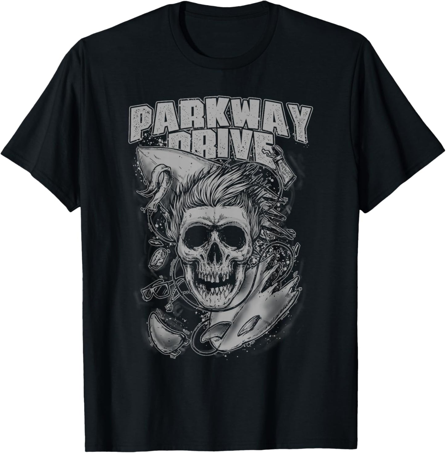 Parkway Drive – Offizieller Merchandise-Artikel – Surfer Skull – Schwarz T-Shirt - T-Shirt | Black