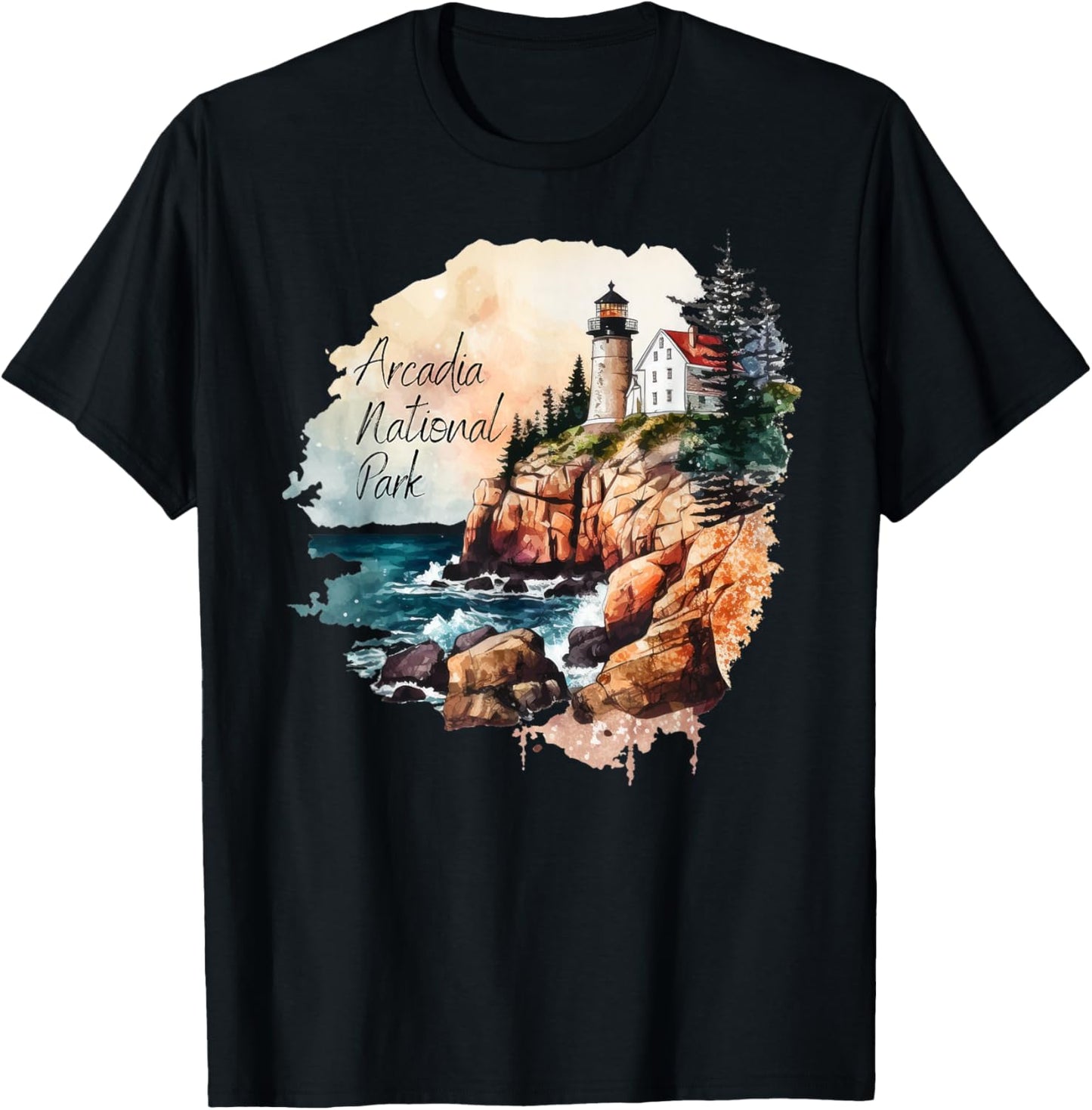 Arcadia National Park is Main Souviner is Travel Adventure T-Shirt - T-Shirt | Black