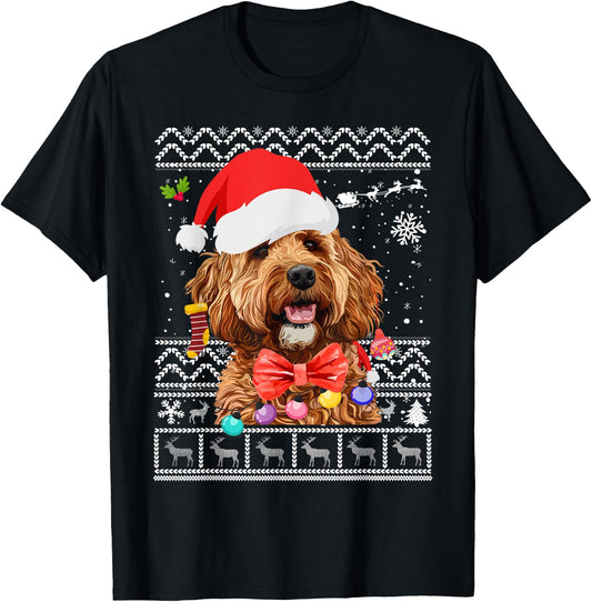 Cavapoo Christmas Outfit Idea For Kids & Christmas Cavapoo T-Shirt - T-Shirt | Black