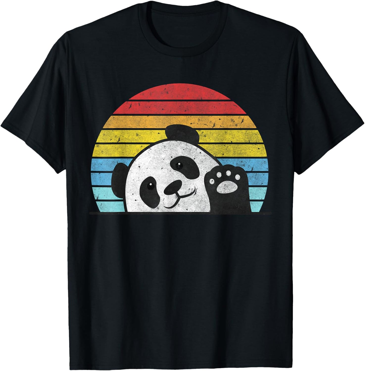 Retro Panda Cute Panda Bear Vintage Zookeeper Zoo Family Fan T-Shirt - T-Shirt | Black