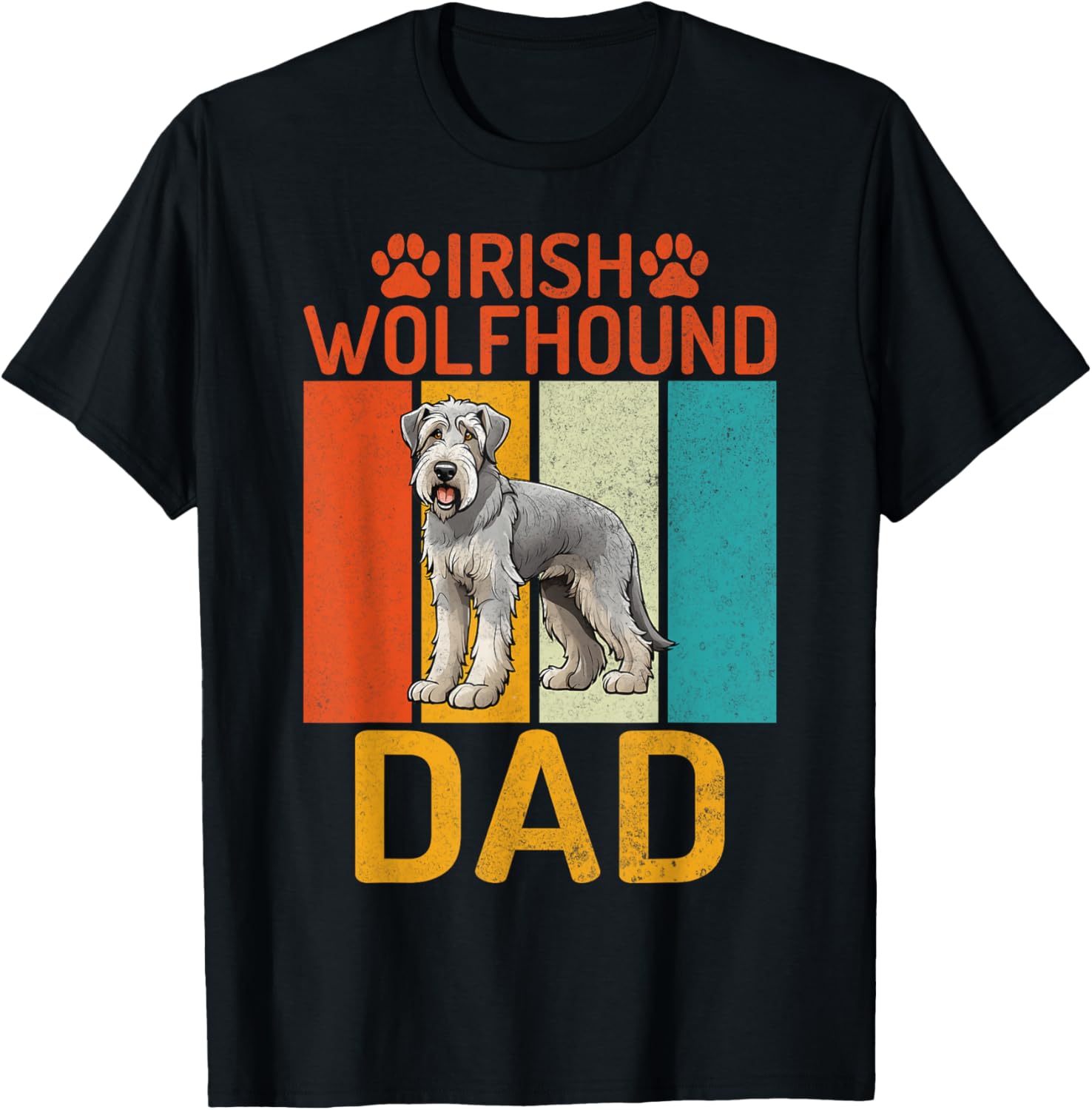 Irish Wolfhound Dad Irish Wolfhound T-Shirt - T-Shirt | Black