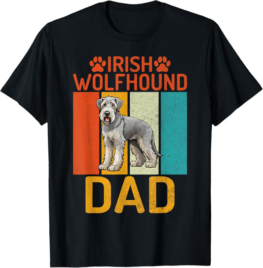 Irish Wolfhound Dad Irish Wolfhound T-Shirt - T-Shirt | Black