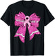 Cheer For The Cure Coquette Bow Football Breast Cancer Women T-Shirt - T-Shirt | Black