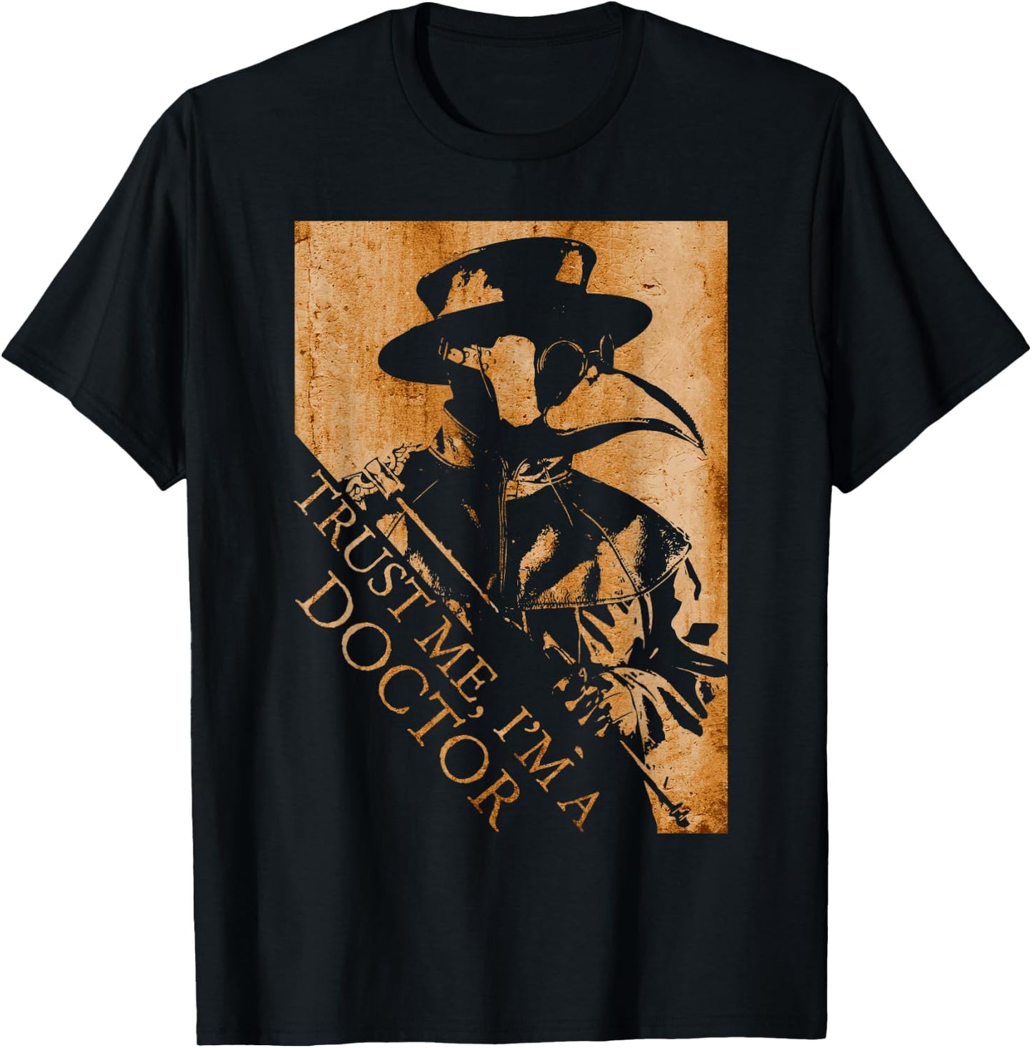 Plague Doctor Trust Me I'm A Doctor Medieval Steampunk T-Shirt - T-Shirt | Black