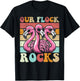 Our Flock Rocks Flamingo Matching Family Vacation T-Shirt - T-Shirt | Black