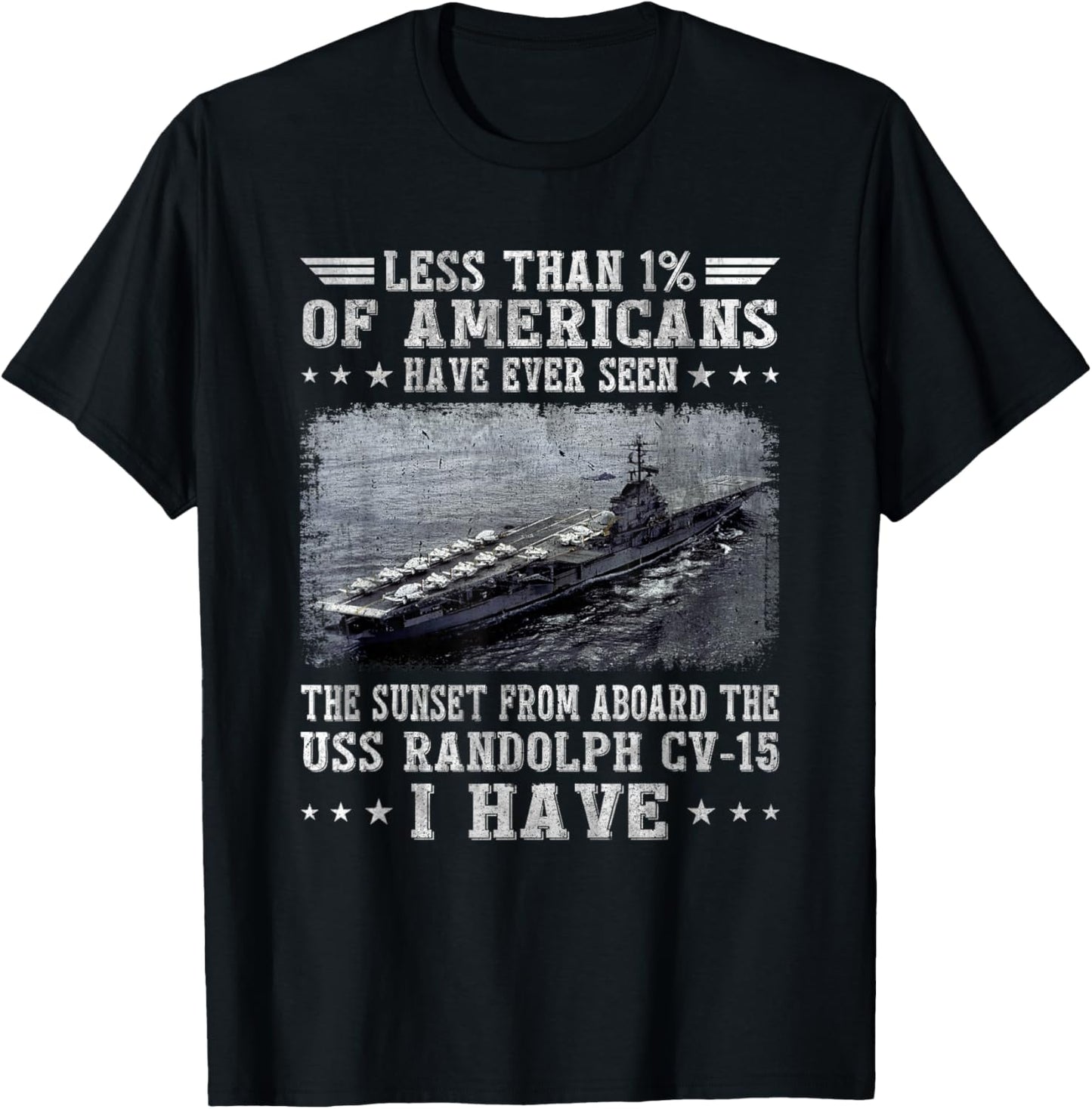 USS Randolph CV-15 Aircraft Carrier Sailor Veterans Day Papa T-Shirt - T-Shirt | Black