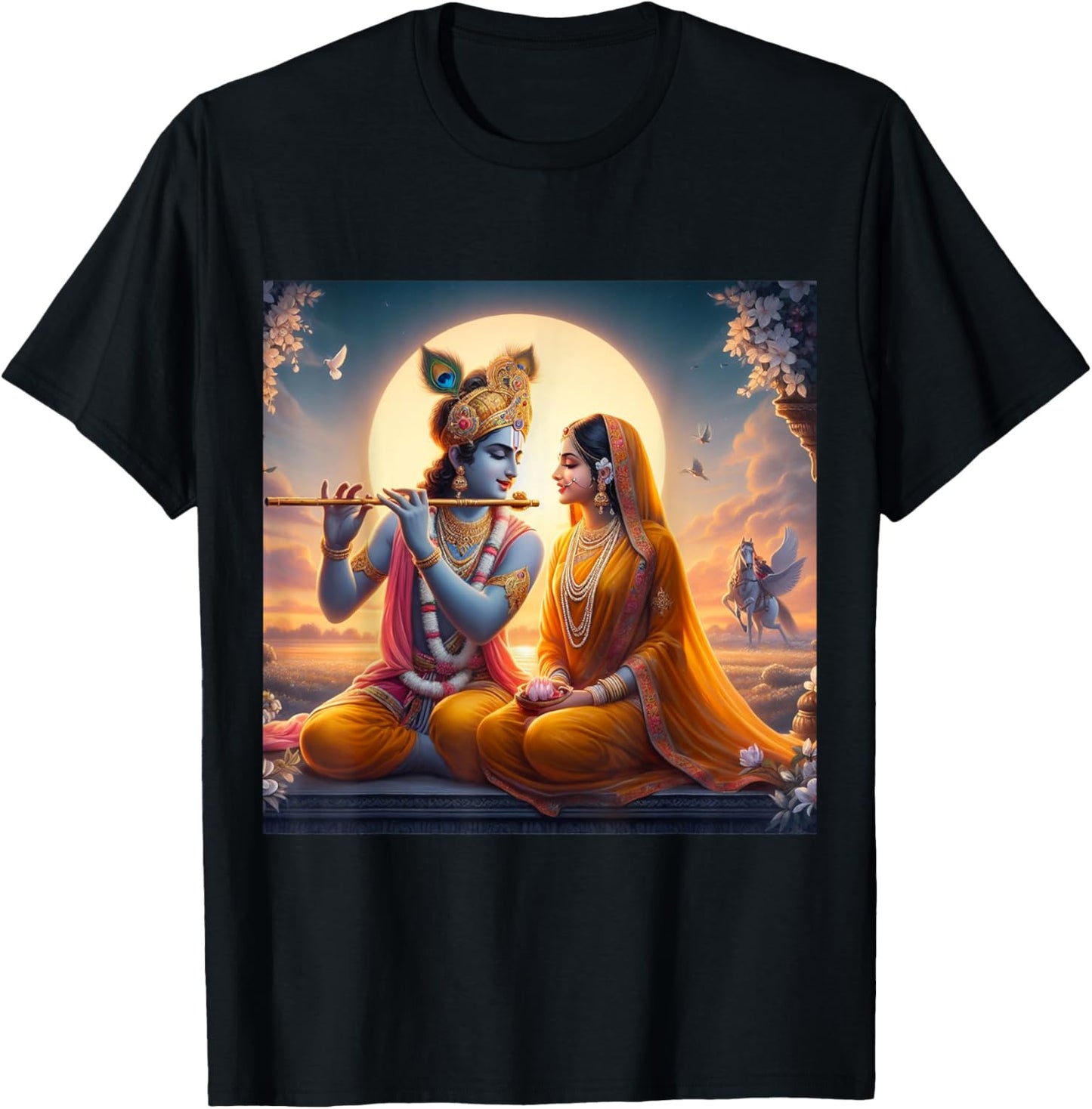 Radha and Krishna Love , Small, Black T-Shirt - T-Shirt | Black