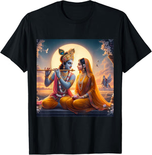 Radha and Krishna Love , Small, Black T-Shirt - T-Shirt | Black