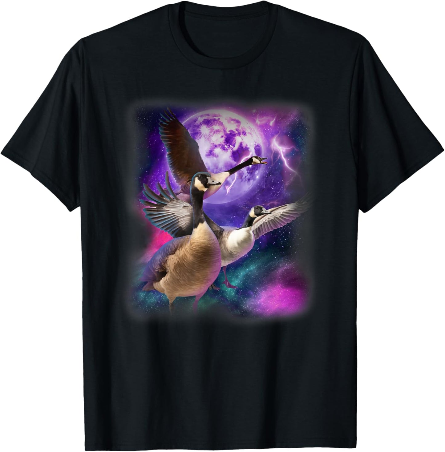 Canadian Goose Shirt - Howling at the Moon Silly Goose T-Shirt - T-Shirt | Black