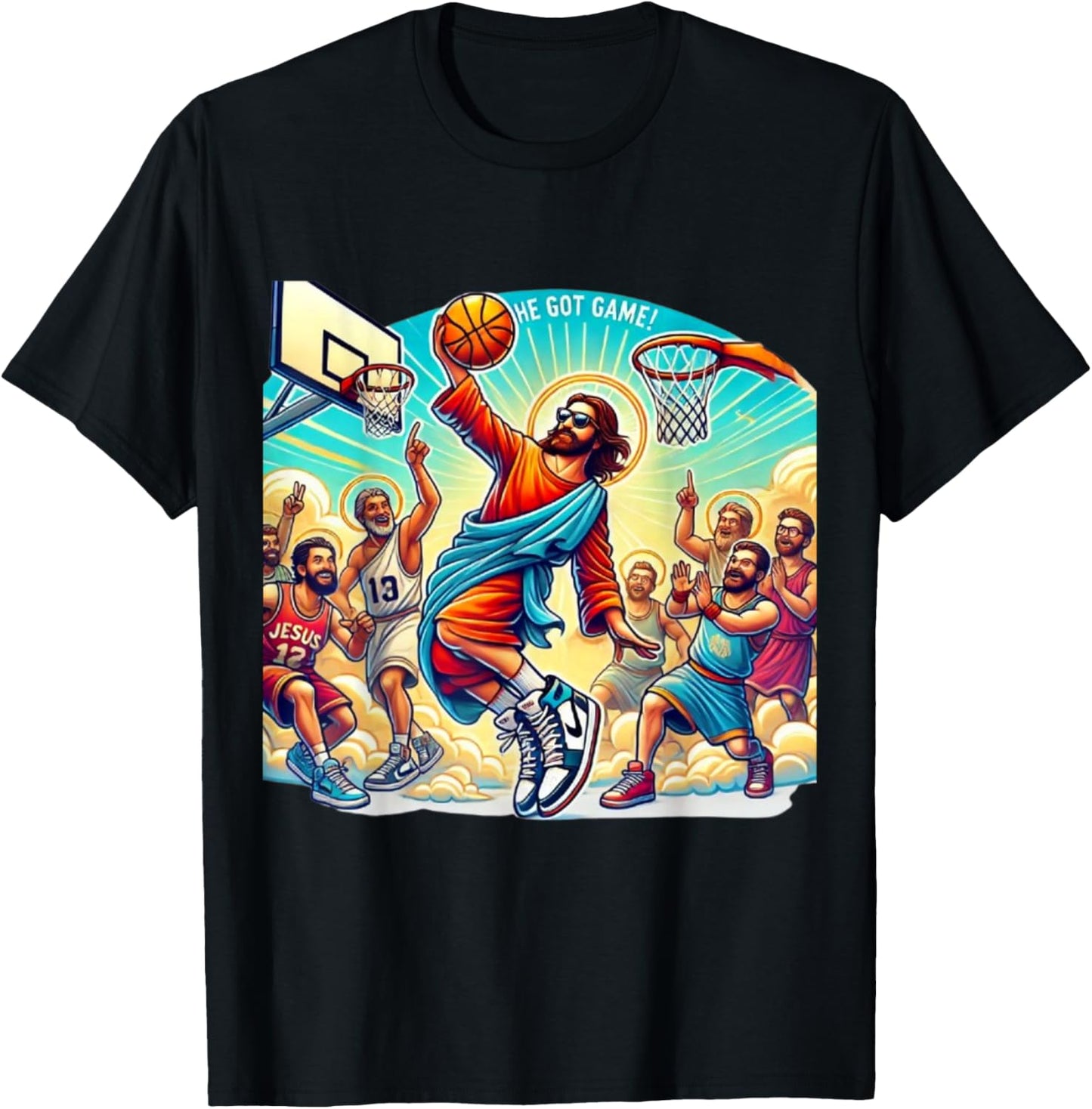 Ballin with the Messiah Join the Jesus Basketball Community T-Shirt - T-Shirt | Black