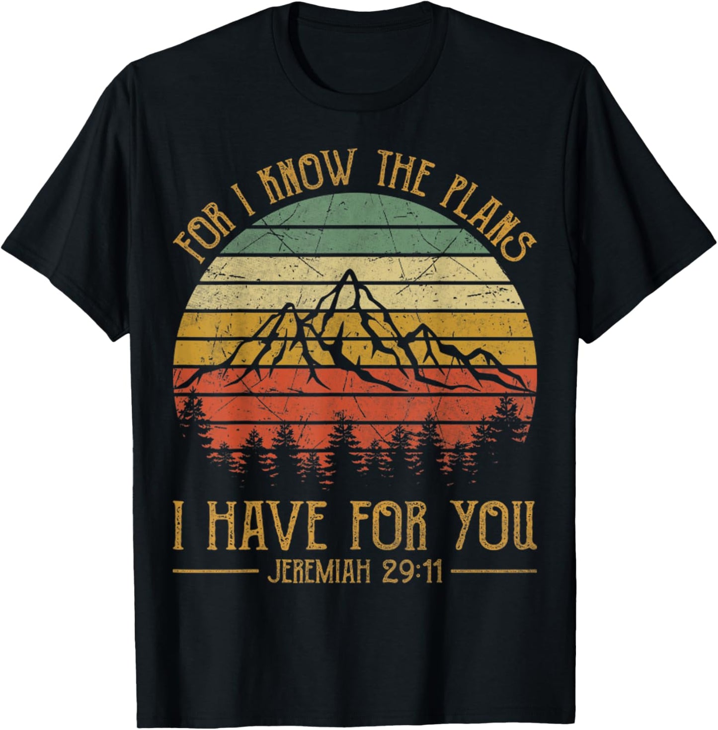 For I Know The Plans I Have For You Vintage Christian T-Shirt - T-Shirt | Black