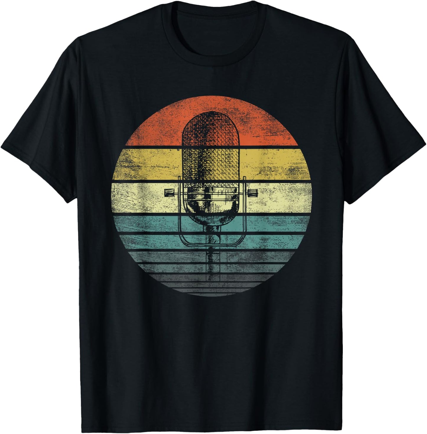 Singer Vocalist Musician Gift Funny Retro Microphone Singing T-Shirt - T-Shirt | Black