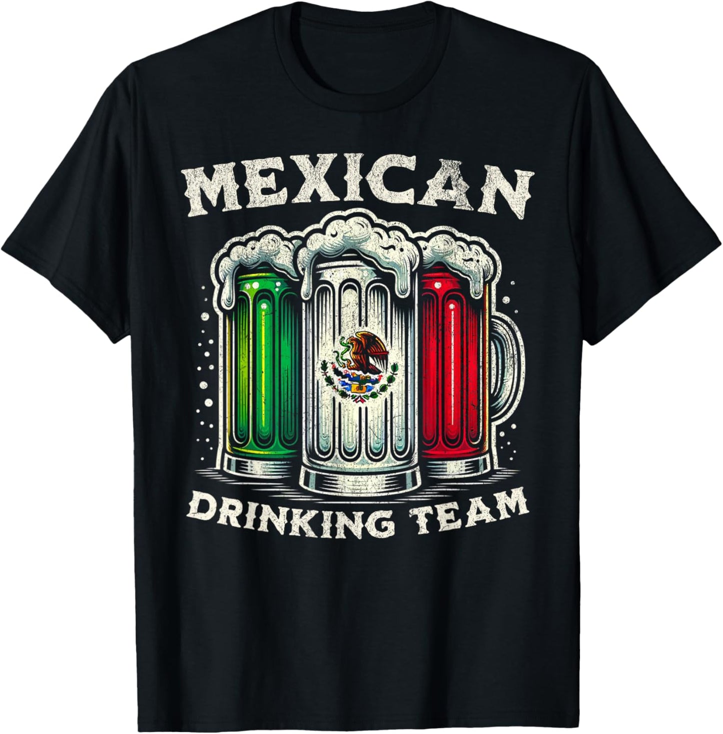 Official Mexican Flag Drinking Team - Funny Cinco de Mayo T-Shirt - T-Shirt | Black