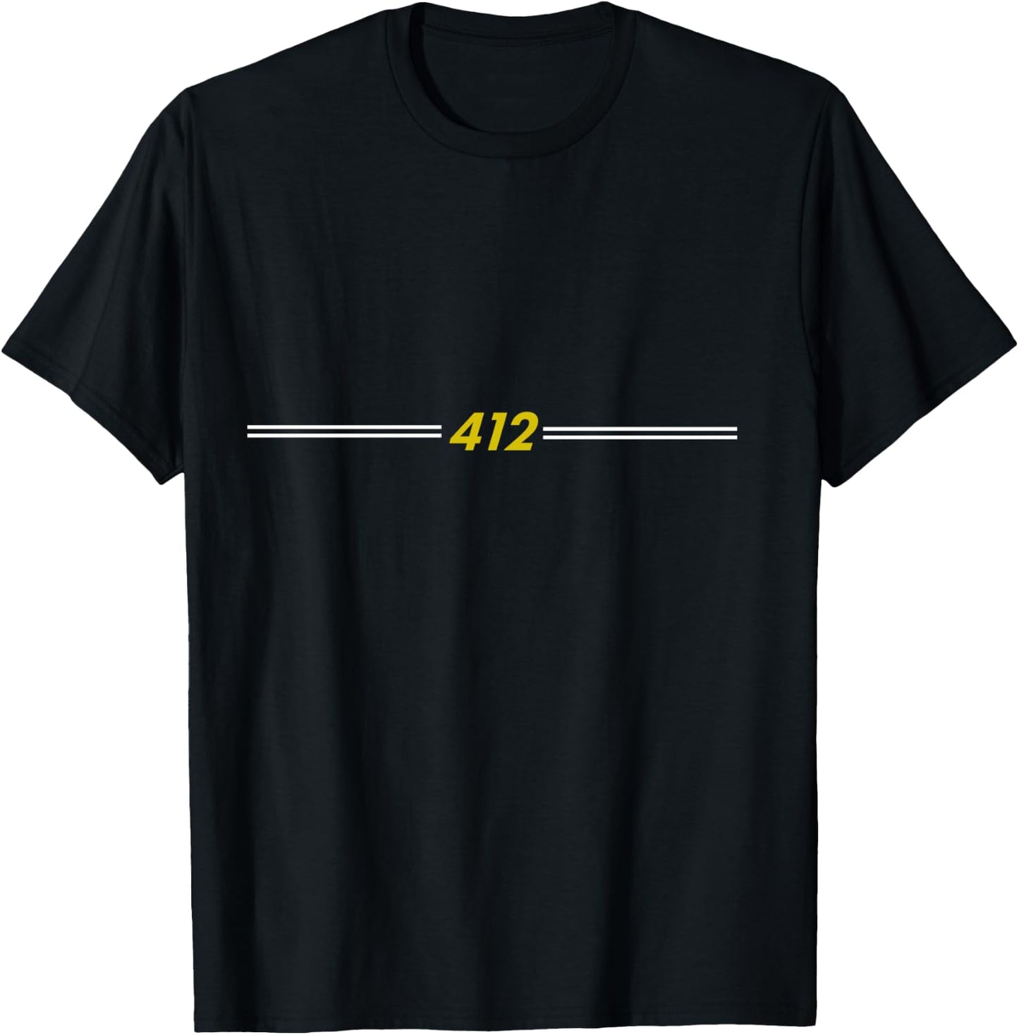 412 Pittsburgh T Shirt | Simple Line T-Shirt - T-Shirt | Black
