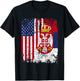 SERBIAN American Flag | Men Women Kids | SERBIA T-Shirt - T-Shirt | Black