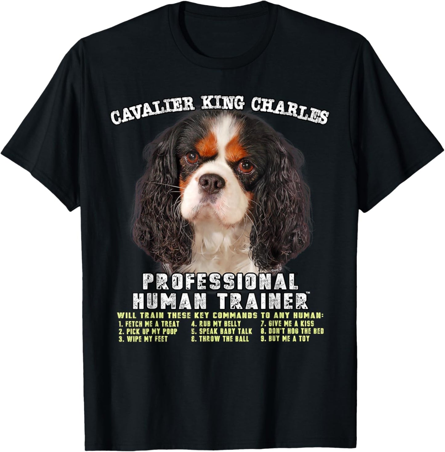 Cavalier King Charles Spaniel Tri Professional Human Trainer T-Shirt - T-Shirt | Black