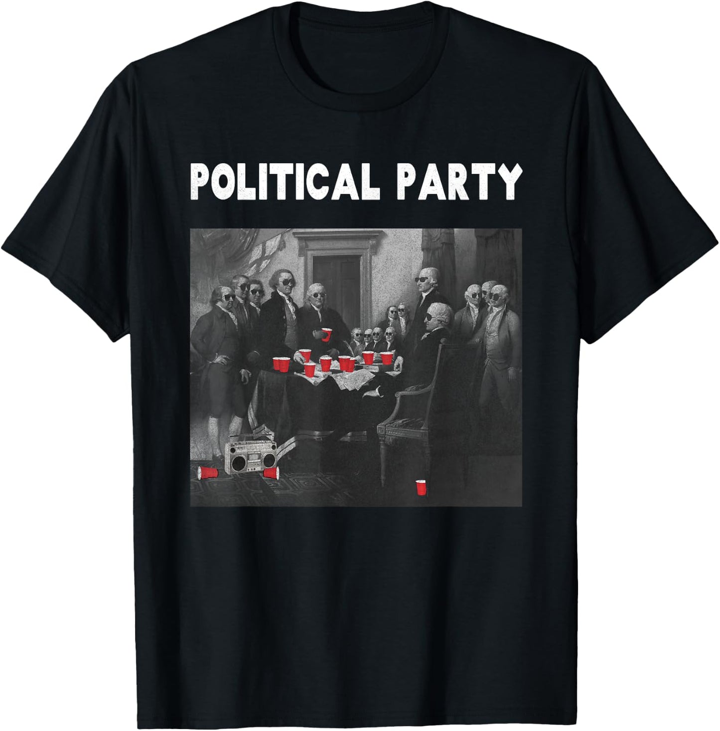 Funny Political Party Beer Drinkers Founding Fathers T-Shirt - T-Shirt | Black