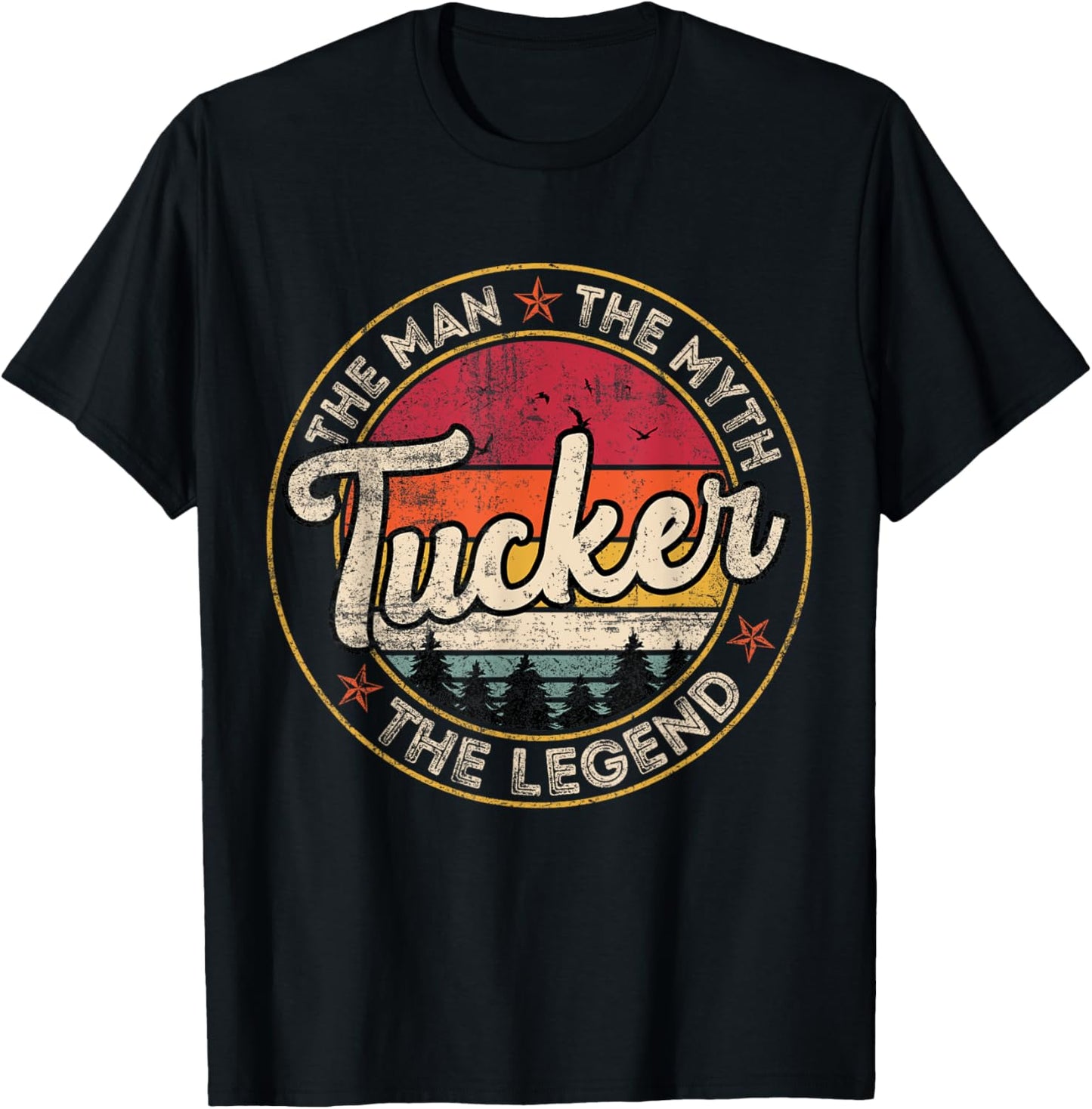 Tucker The Man The Myth The Legend Personalized Name T-Shirt - T-Shirt | Black