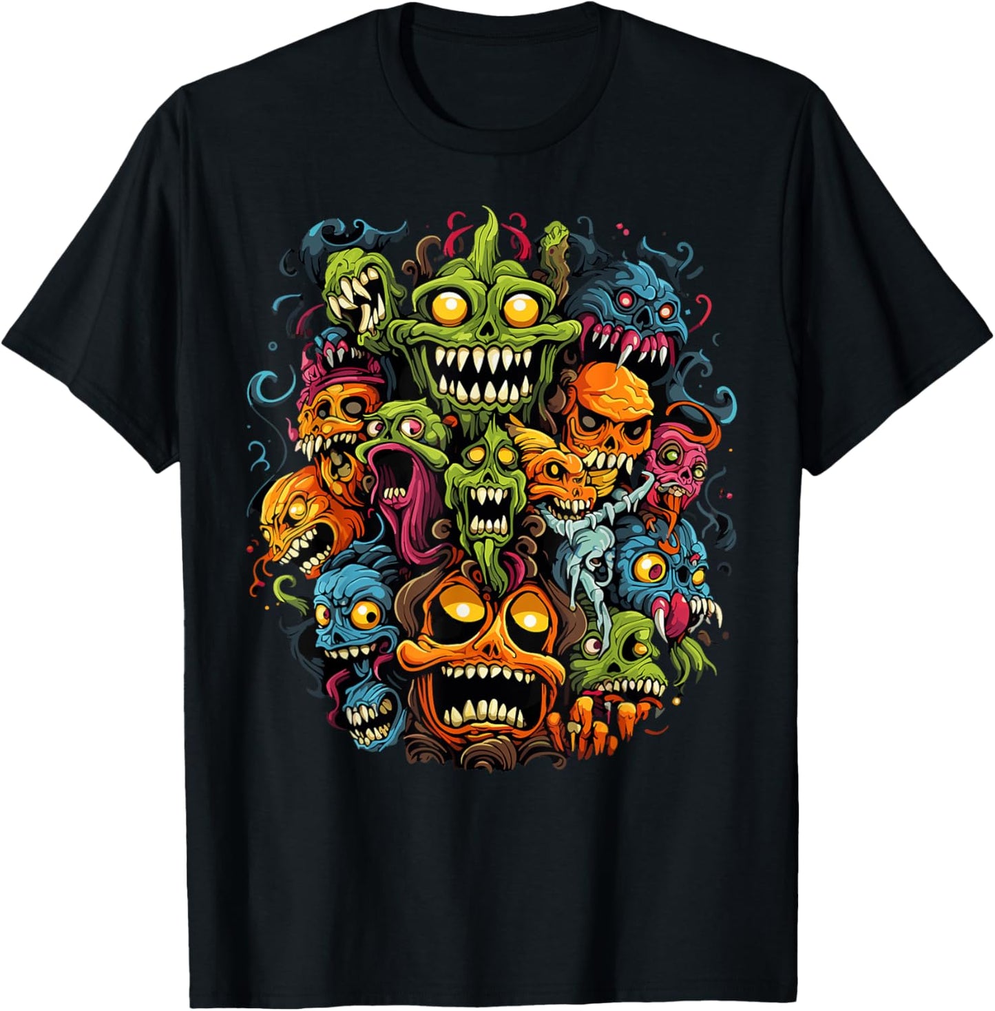 Scary Monster Halloween Costume Zombie Horror Fun T-Shirt - T-Shirt | Black