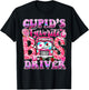 Groovy Cupid's Favorite School Bus Driver Valentine's Day T-Shirt - T-Shirt | Black