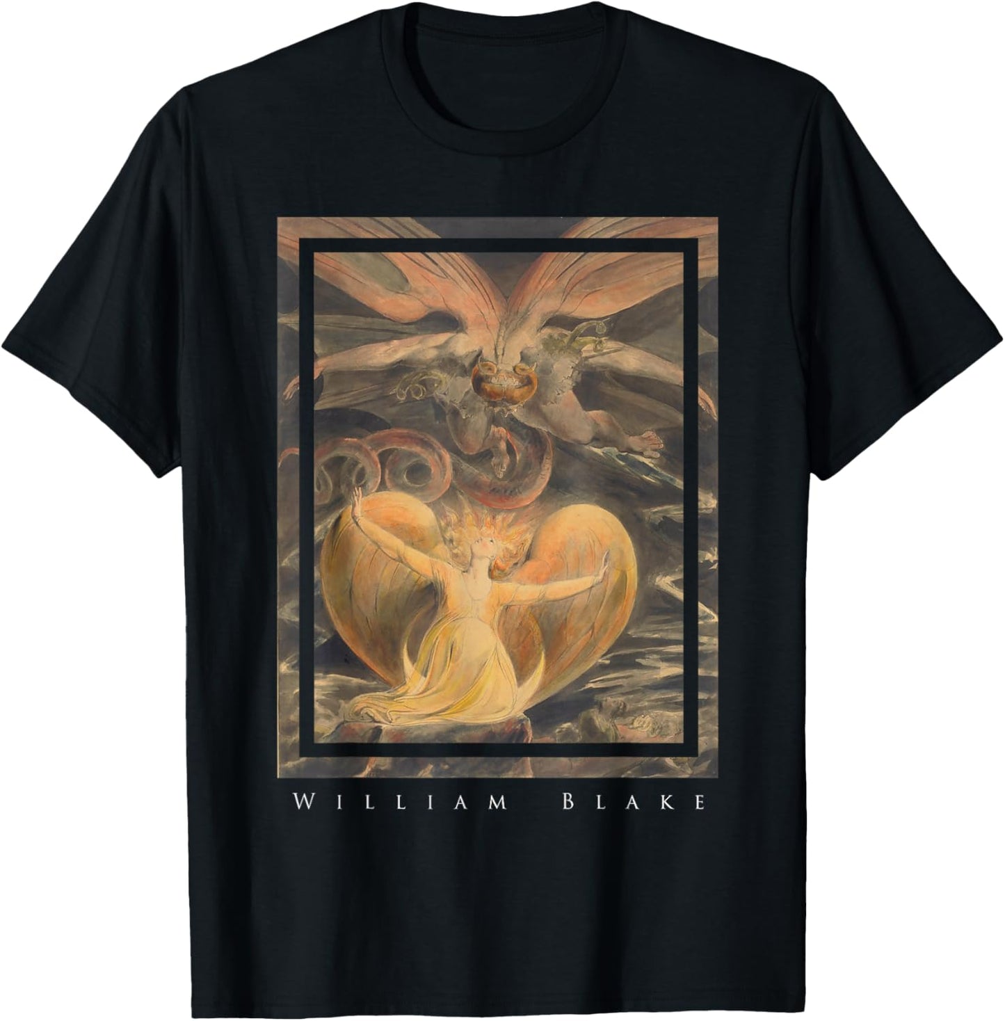 William Blake - The Red Dragon and the Woman Dressed in the Sun T-Shirt - T-Shirt | Black