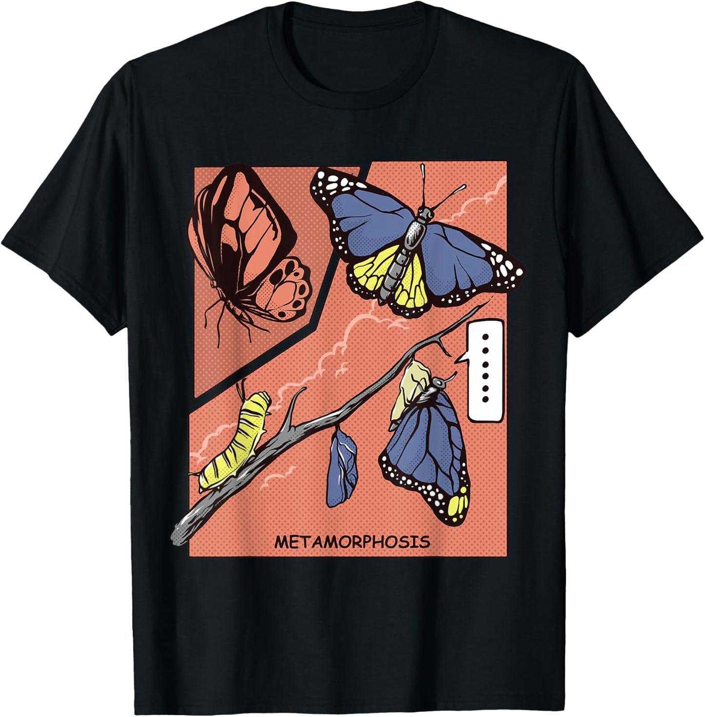 Monarch Butterfly Lover Metamorphosis Butterflies Lifecycle T-Shirt - T-Shirt | Black