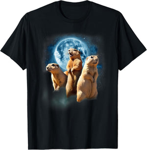 Prairie Dog Shirt - Howling at the Moon Prairie Dog Men Women Kids T-Shirt - T-Shirt | Black