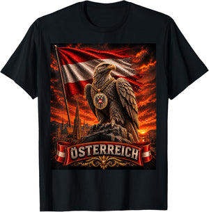 Österreich Shirt Herren & Damen Trikot Austria Adler T-Shirt - T-Shirt | Black