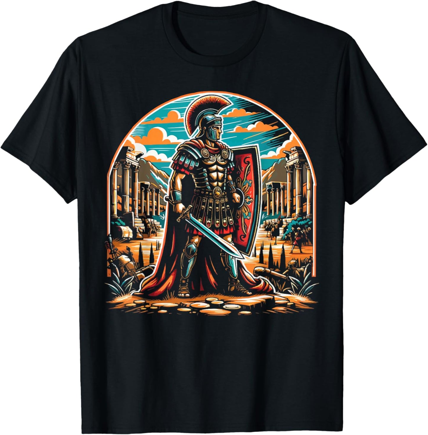 Roman Legionnaires Gladiator Ancient Rome Roman Empire T-Shirt - T-Shirt | Black