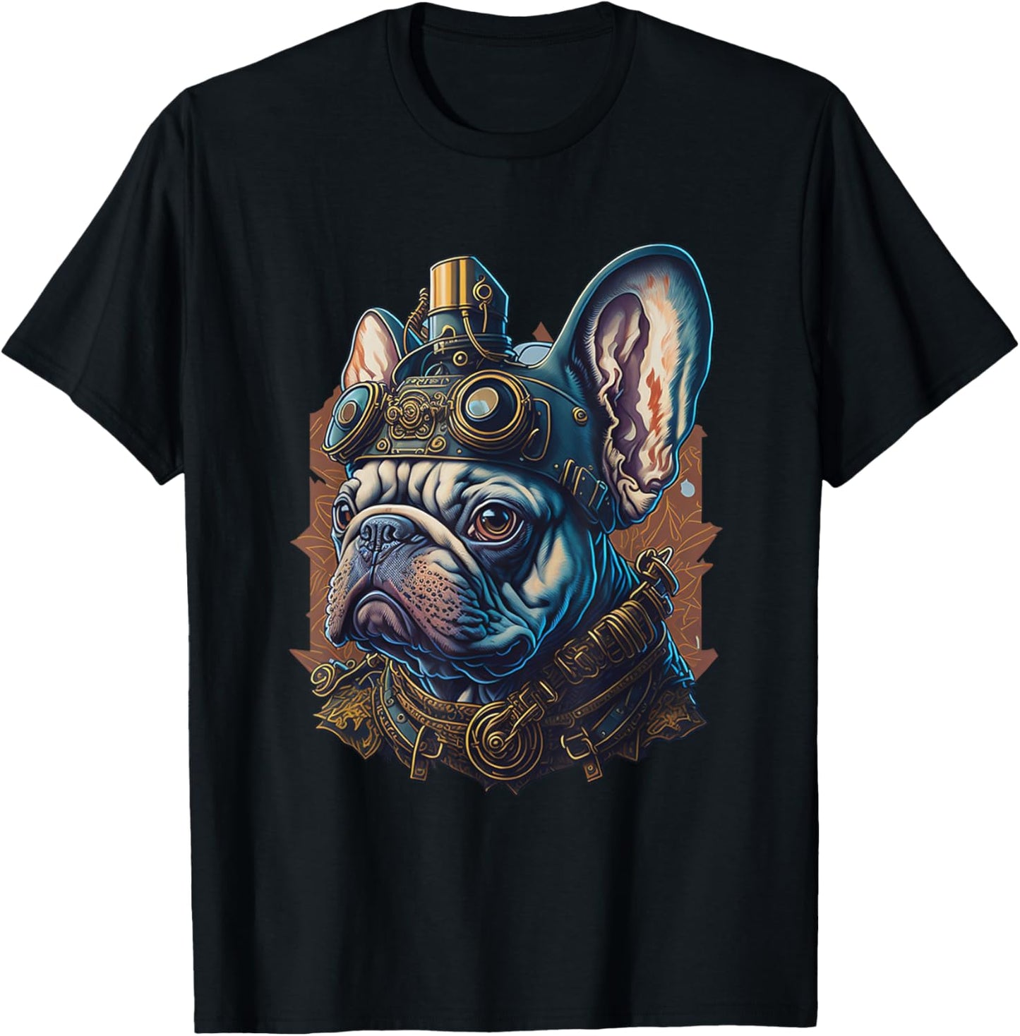 French Bulldog Dogs Steampunk Vintage Machines T-Shirt - T-Shirt | Black