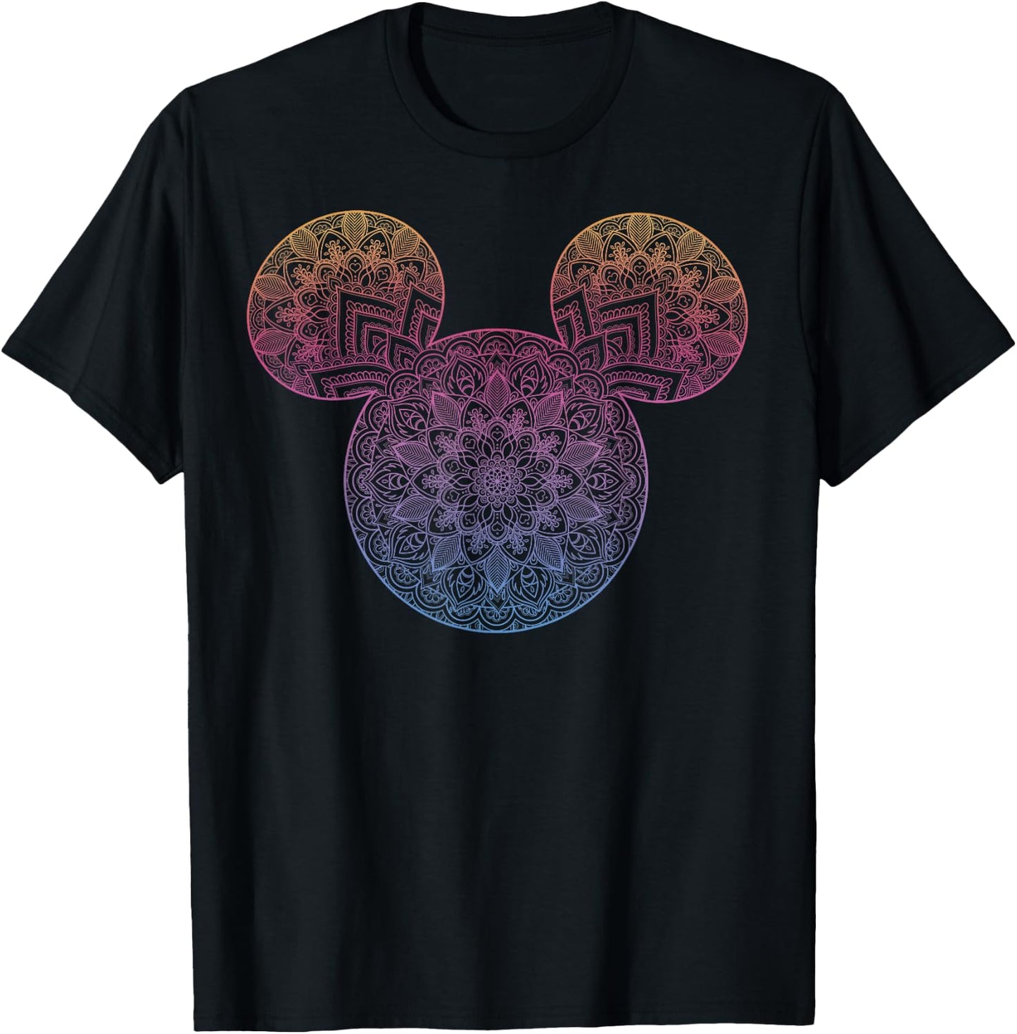 Disney Mickey and Friends Mandala Mickey Ears Small T-Shirt - T-Shirt | Black