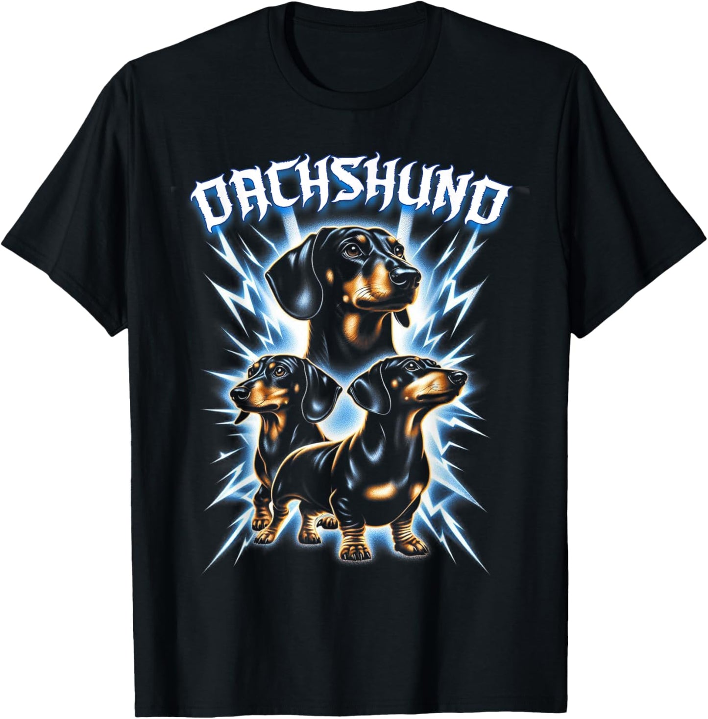 Dachshund Heavy Metal Weiner Weenie Dog Lover Rock And Roll Men Women Kids T-Shirt - T-Shirt | Black