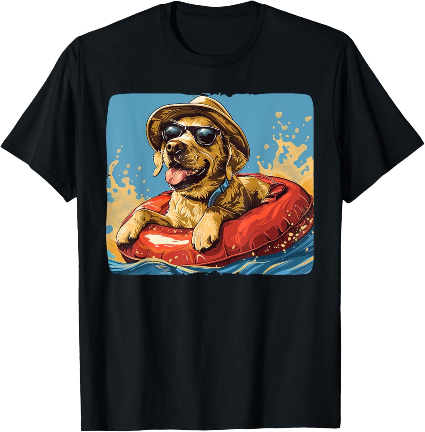 Awesome River tubing Outfit for Dogs and Pets Lovers T-Shirt - T-Shirt | Black