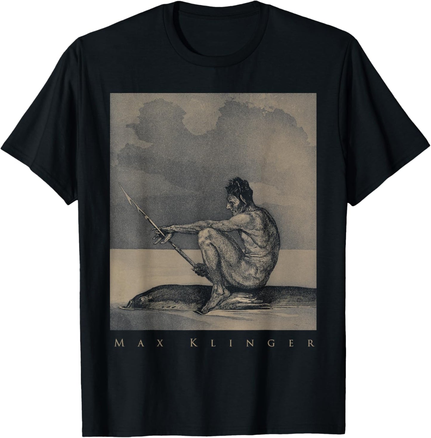 Max Klinger - Second future fish Art Symbolism Mysticism T-Shirt - T-Shirt | Black