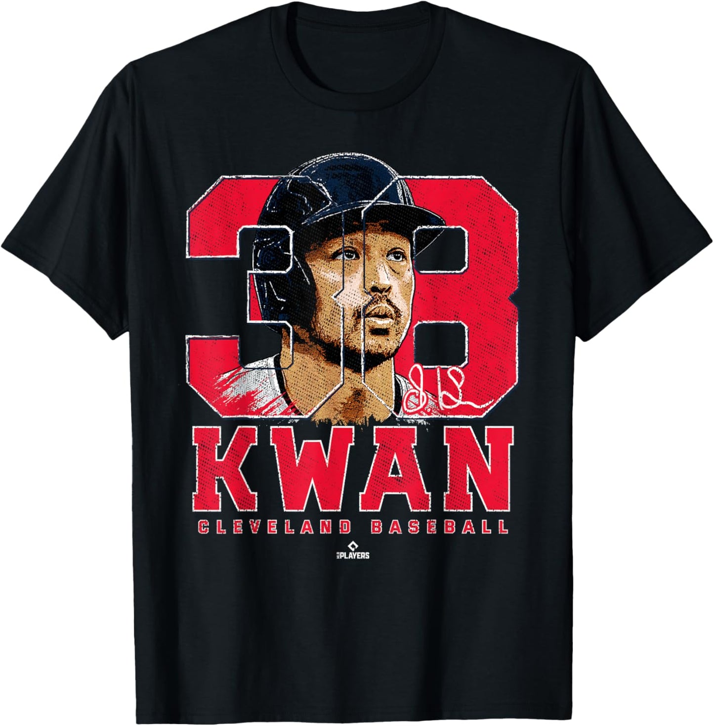 Silhouette Steven Kwan Cleveland MLBPA T-Shirt - T-Shirt | Black