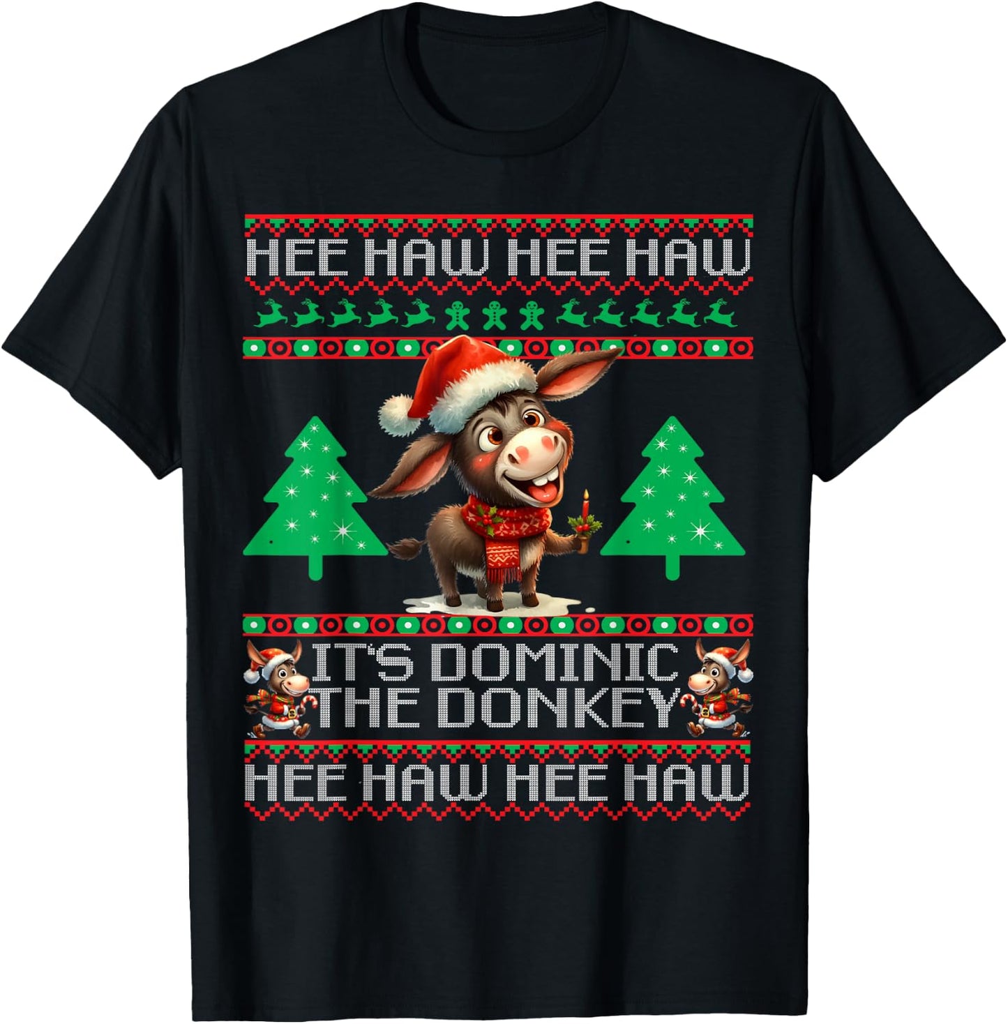 Funny Christmas Italian Christmas Donkey Dominic The Donkey T-Shirt - T-Shirt | Black
