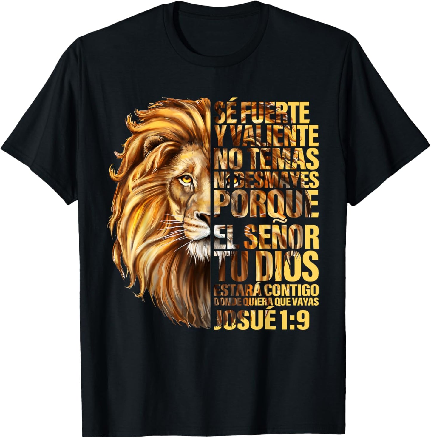 Spanish Christian Bible Verse Se Fuerte Y Valiente Josue 1:9 T-Shirt - T-Shirt | Black