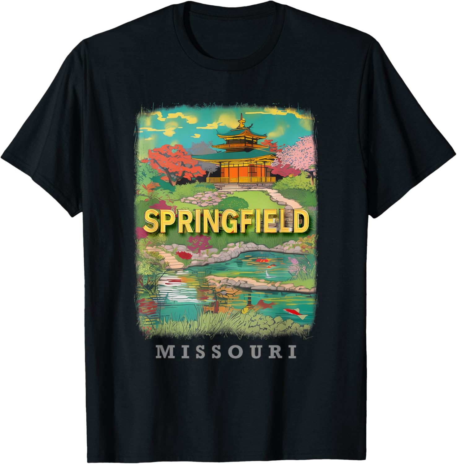 Springfield Missouri MO Urban Greenery and History SD769 T-Shirt - T-Shirt | Black