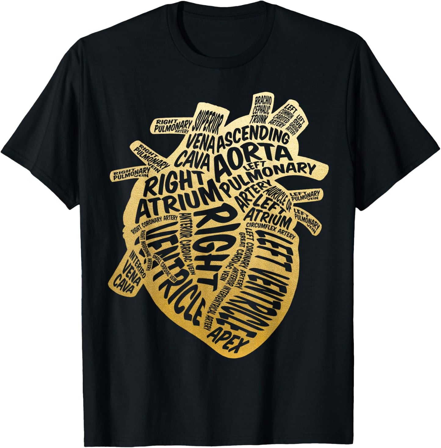 Cardiac Stethoscope Anatomical Heart Cardiac Nurse T-Shirt - T-Shirt | Black