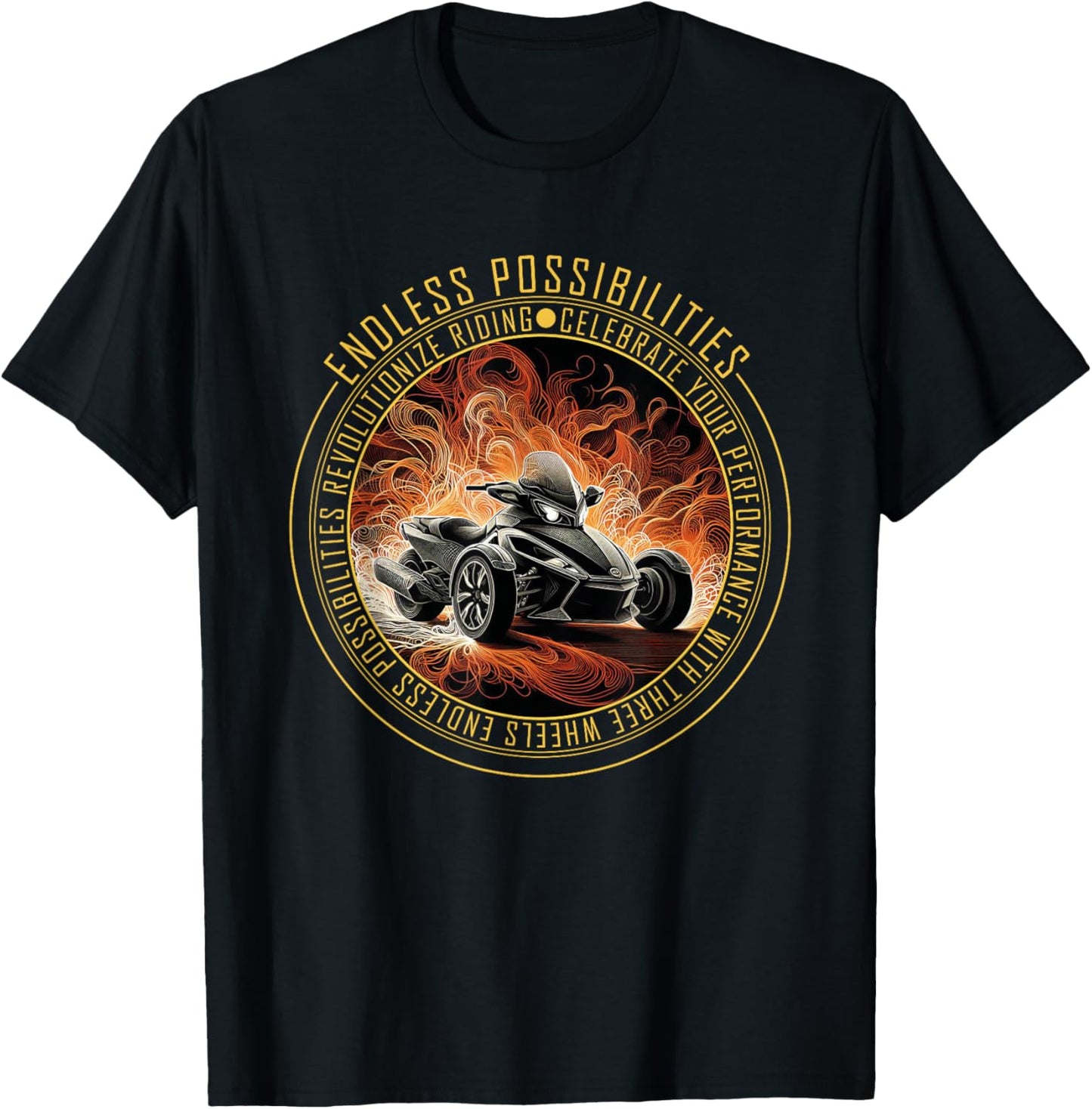 Triker Motorcycle Three-Wheel T-Shirt - T-Shirt | Black