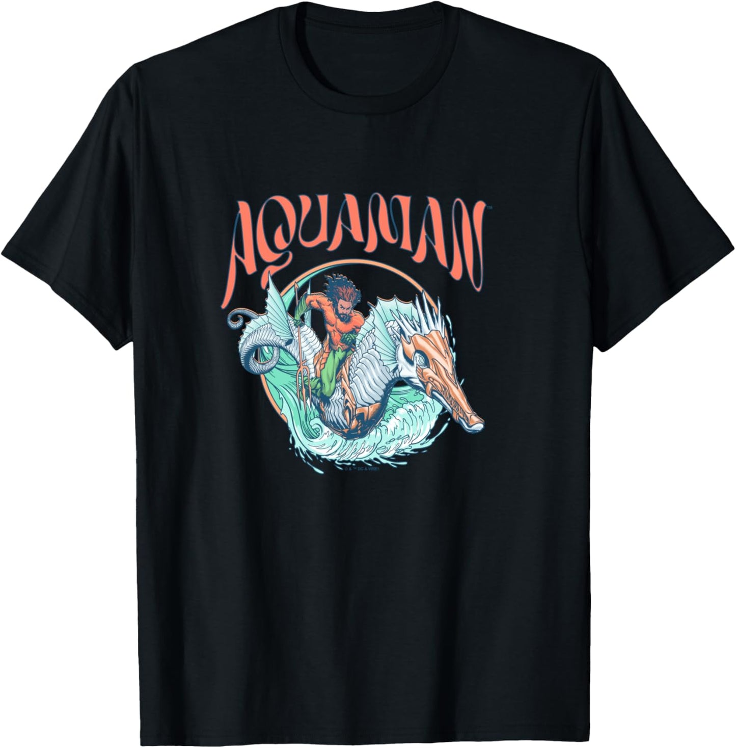 Aquaman and the Lost Kingdom Seahorse Surf T-Shirt - T-Shirt | Black