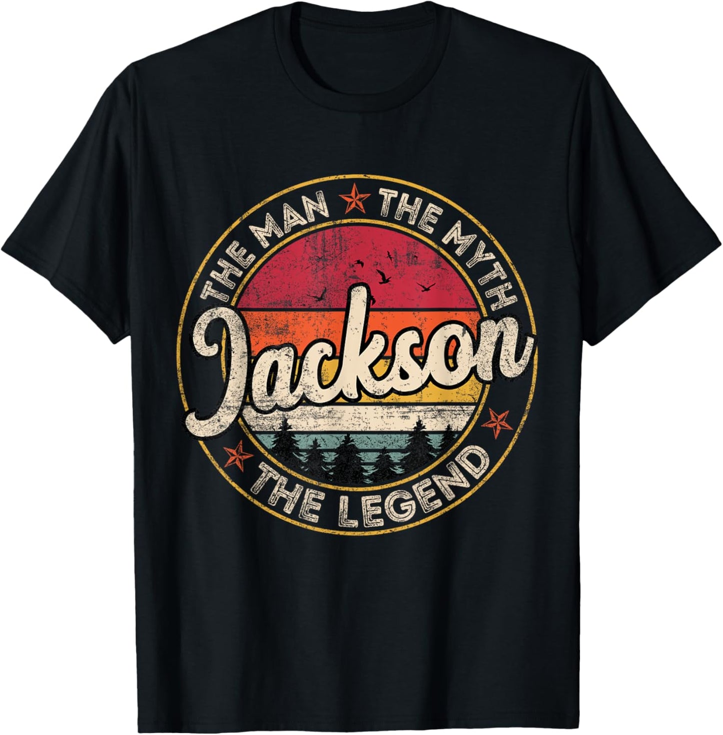 Jackson The Man The Myth The Legend Personalized Name T-Shirt - T-Shirt | Black
