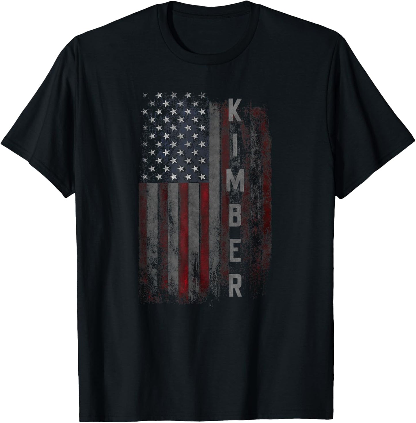 Kimber Family American Flag Gift T-Shirt - T-Shirt | Black