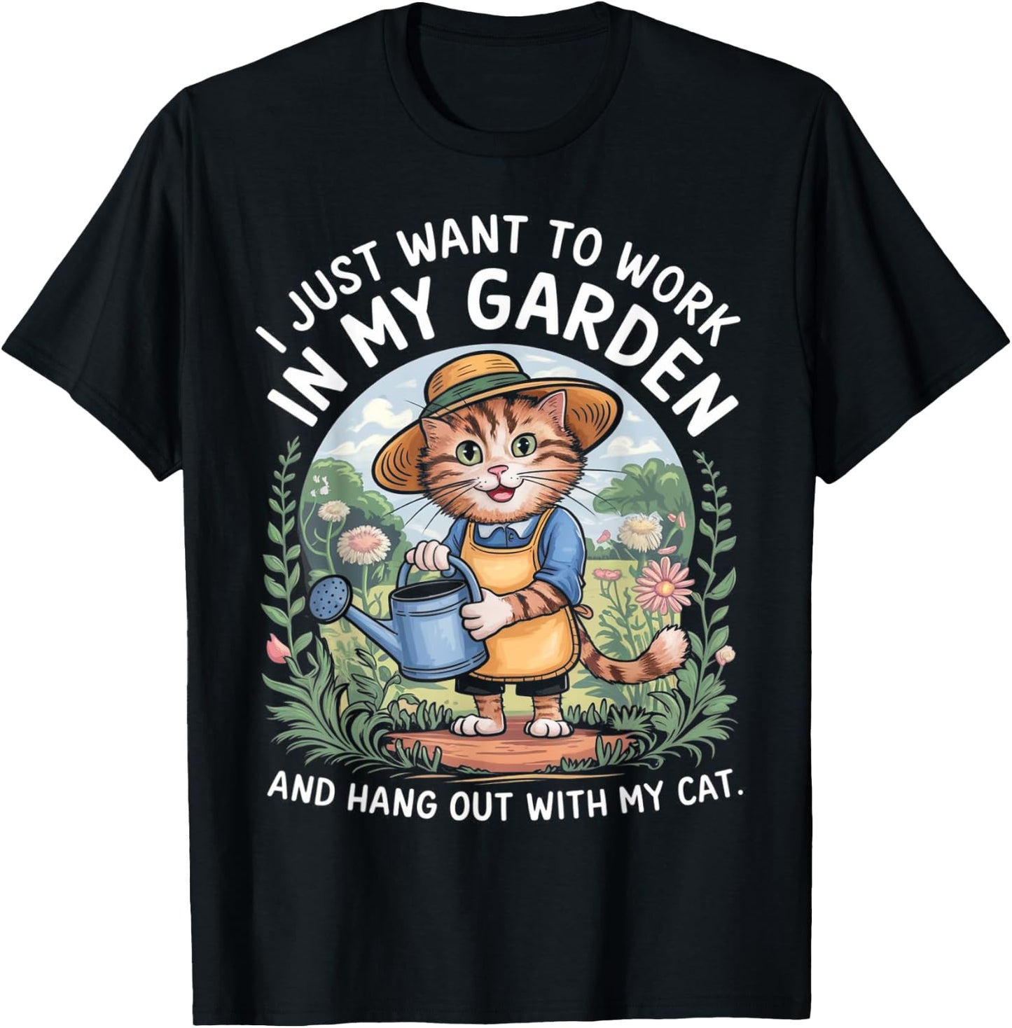 Gardening Cat Lover Gardener Garden Pet Plants Cats Women T-Shirt - T-Shirt | Black