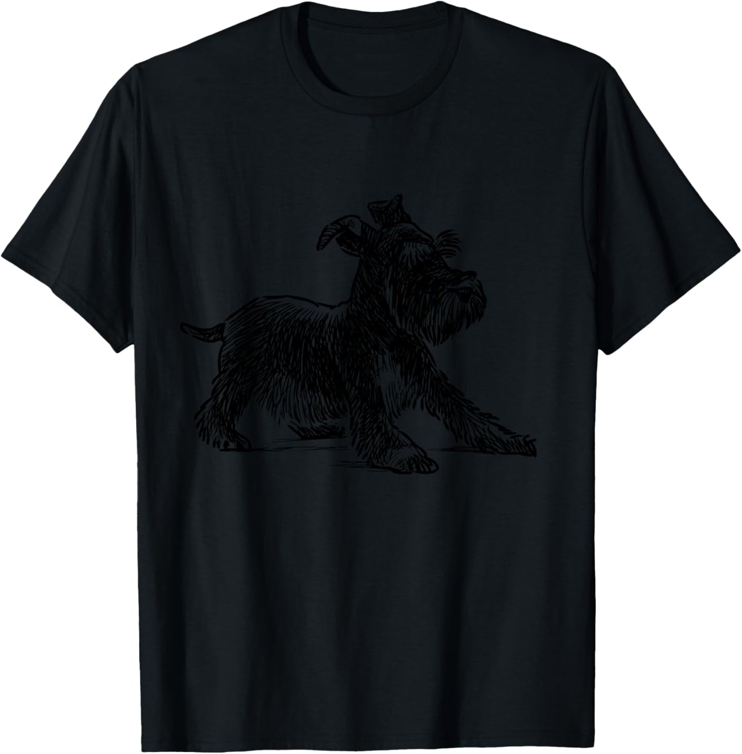 Schnauzer Art Mini Schnauzer Dog Cool Sketch T-Shirt - T-Shirt | Black
