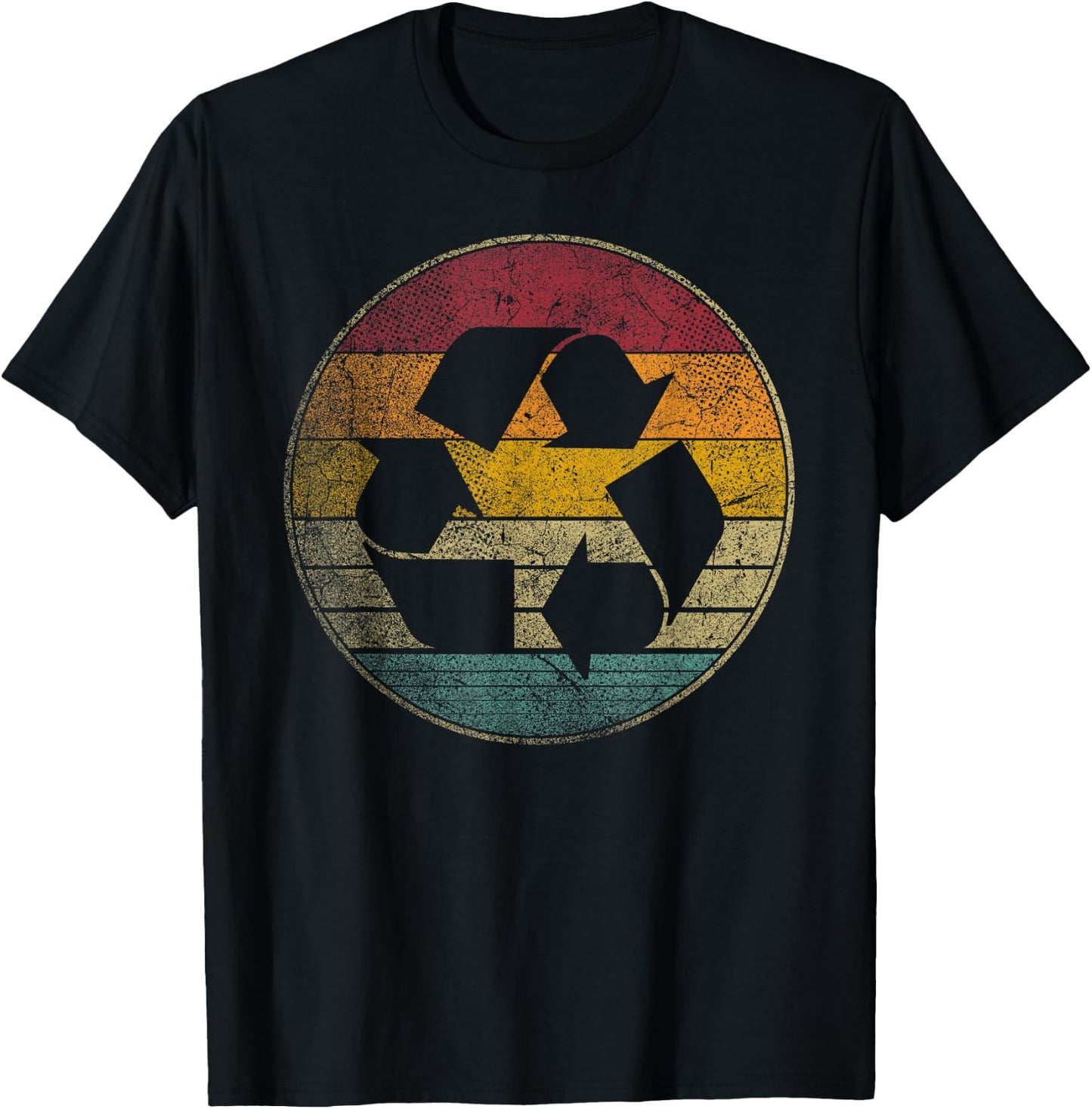 Recycle Logo Earth Day Nature Planet Conservation Retro Gift T-Shirt - T-Shirt | Black